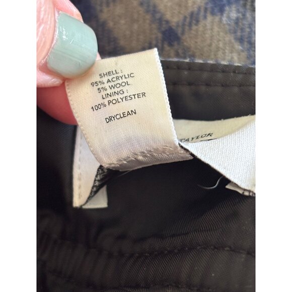 Ann Taylor Loft Women's Skirt Size 2 Blue Plaid Wool Blend Pencil Skirt - Picture 5 of 9